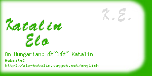 katalin elo business card